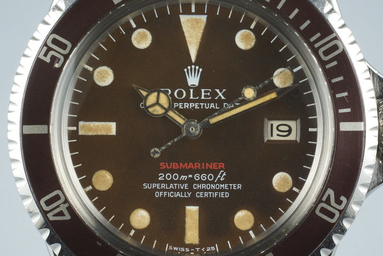 1969 Rolex Red Submariner 1680 Meters First Mark II BROWN dial with RSC Papers