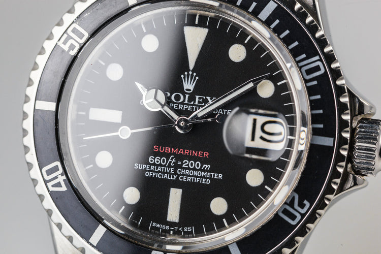 1972 Rolex Submariner 1680 with Red MK VI Dial