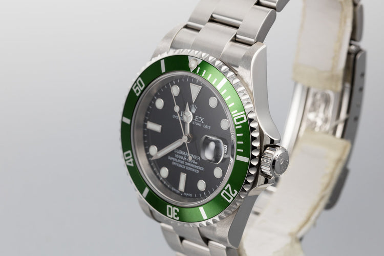 2003 Rolex Green Submariner 16610V Mark 1 Dial with Box and Papers