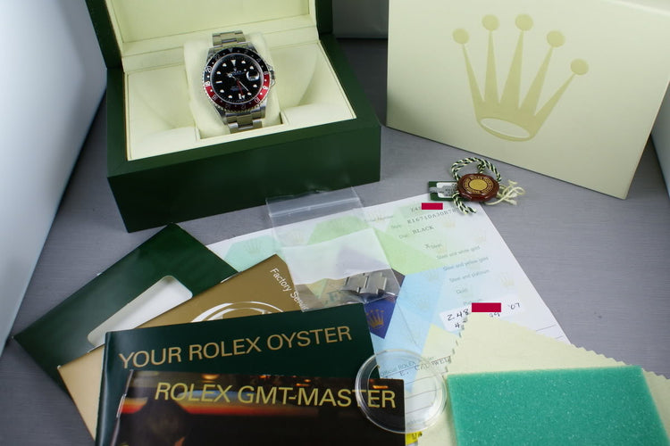 Rolex GMT Ref: 16710 Z serial with Box and Papers Coke Insert