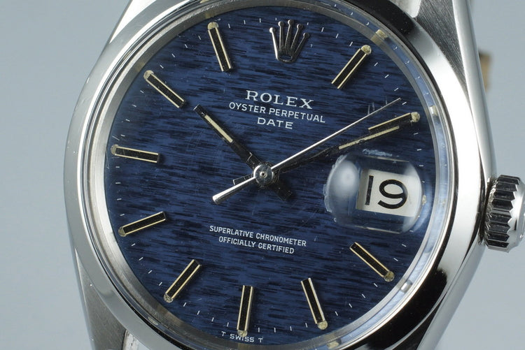 1969 Rolex Date 1500 Blue Textured Dial