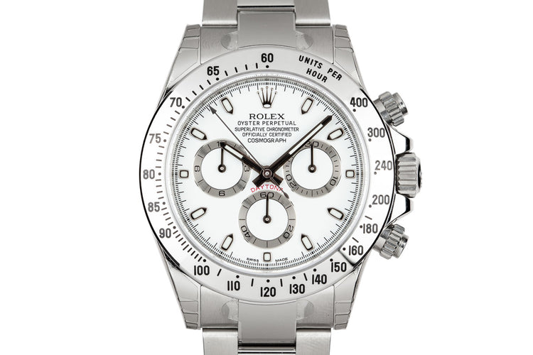 Mint 2015 Rolex Daytona 116520 White Dial with Box and Papers