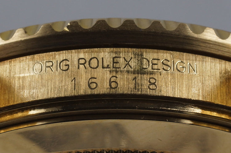 1991 Rolex YG Blue Submariner 16618