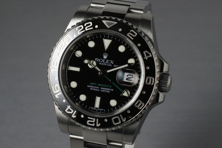 2009 Rolex GMT II 116710LN with Box and Papers