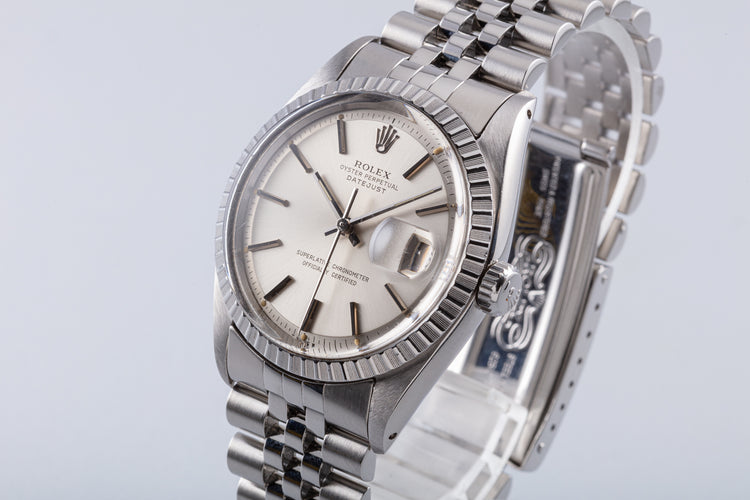 1976 Rolex Stainless Steel 1603 Datejust Silver Dial Creamy Lume Plots