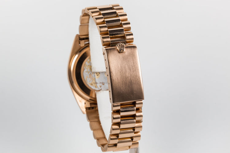 1972 Rolex Rose Gold Day Date 1803 Factory Diamond Silver Dial