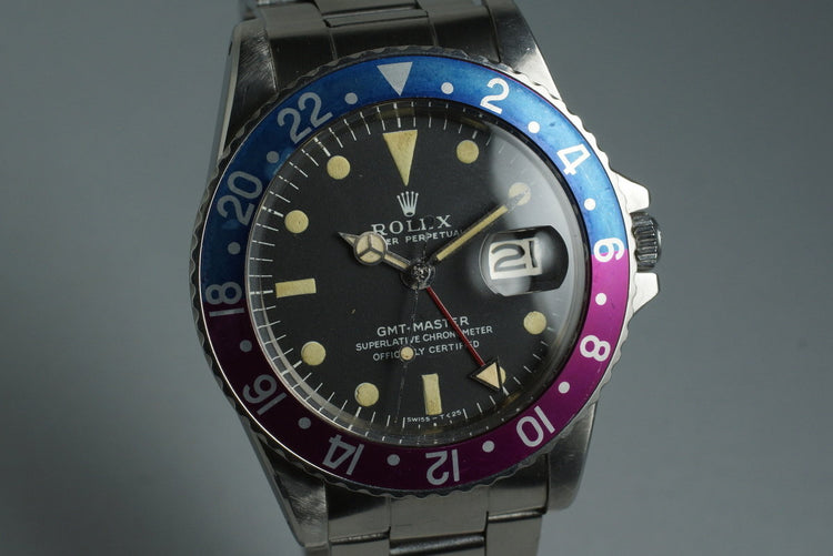 1968 Rolex GMT 1675 Mark I Dial with Fuchsia Bezel