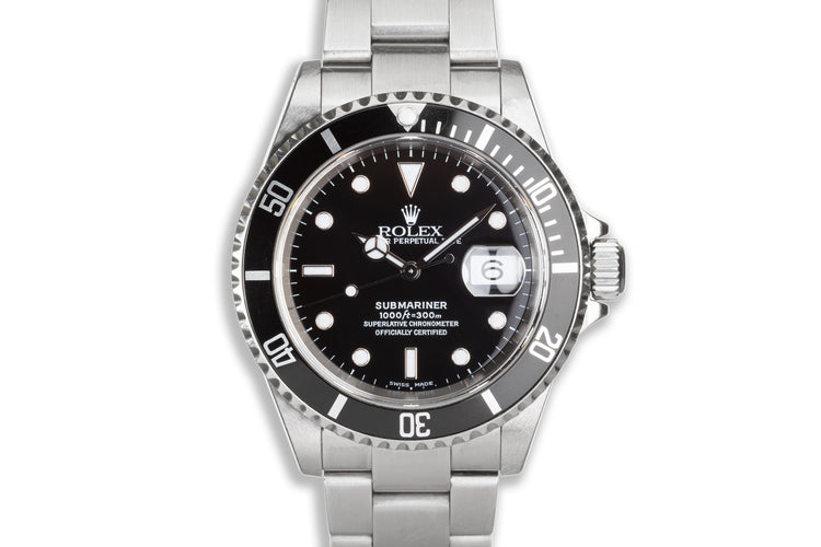 2000 Unpolished Rolex Submariner 16610 with Box & Papers