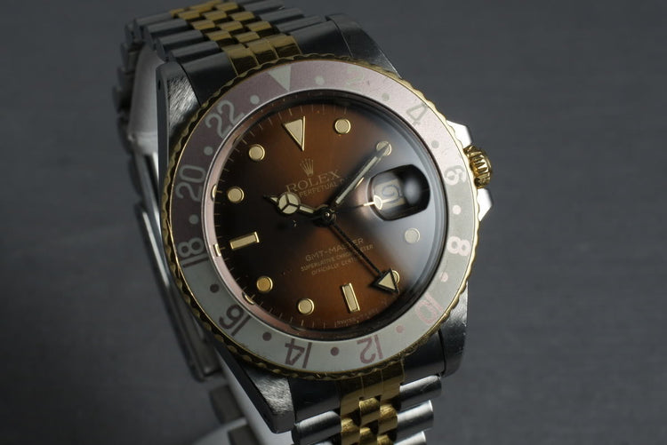 1985 Rolex GMT Two Tone 16753 with Root Beer Dial