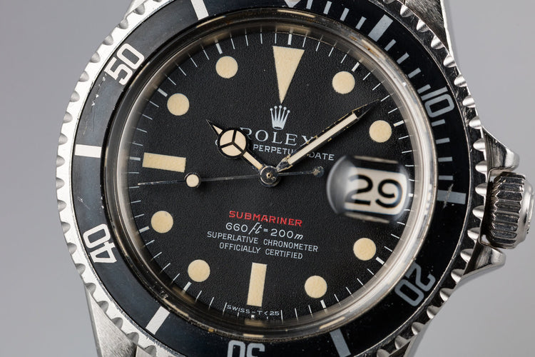 1970 Rolex Red Submariner 1680 MK IV with Box and Papers