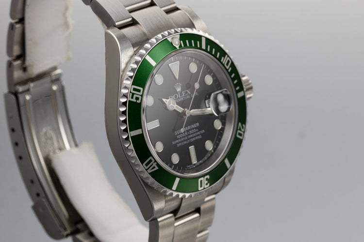 2005 Rolex Mint Green Submariner 16610LV with Box and Papers