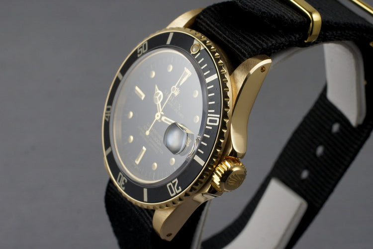 1981 Rolex YG Submariner 16808 with Box and Papers