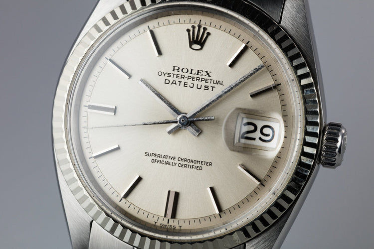 1970 Rolex DateJust 1601 with No Lume Silver Dial