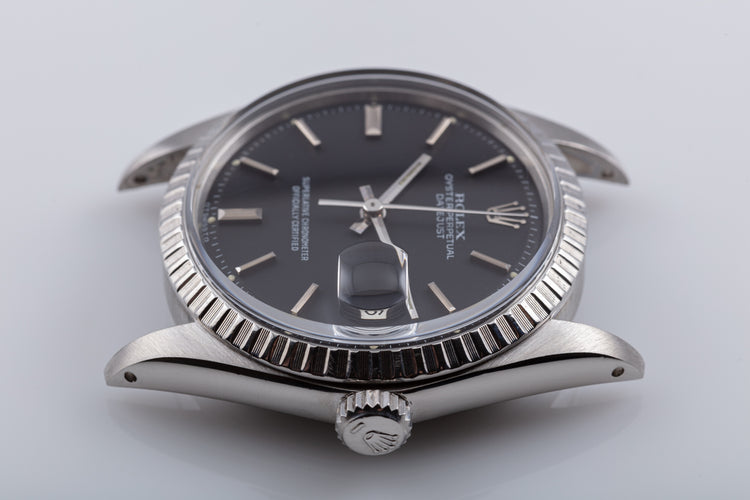 1978 Rolex 1603 Black Sigma Dial Datejust Jubilee Bracelet