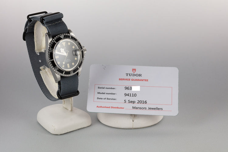 1981 Tudor Snowflake Submariner 94110 with Service Papers