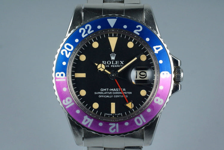 1967 Rolex GMT 1675 Mark I Dial with Fuchsia Bezel