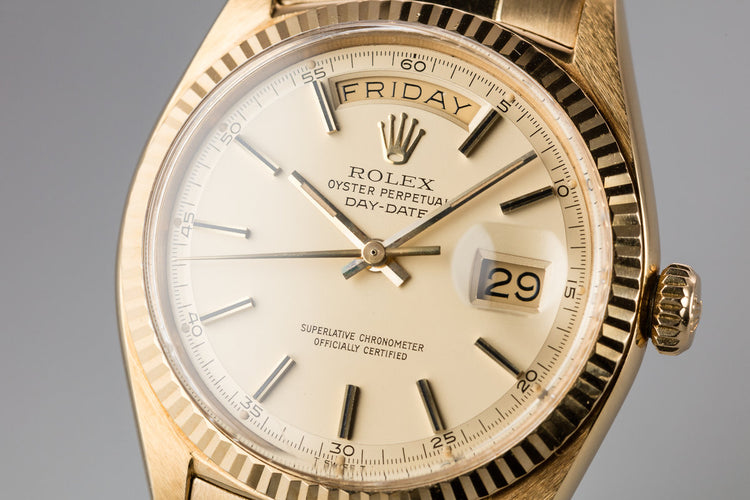 1960 Rolex 18K YG Day-Date 1803 with Matte Champagne Dial and Oyster Bracelet