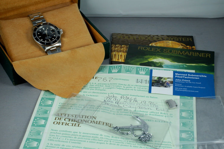 1995 Rolex Submariner 16610 with Box and Papers