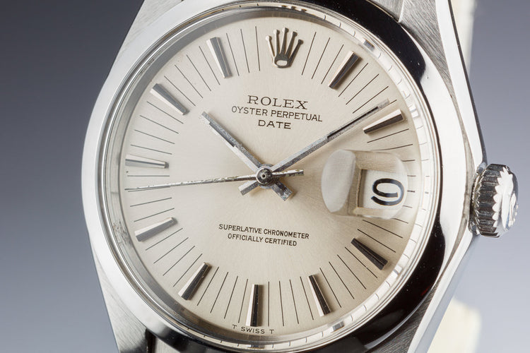 1972 Vintage Rolex Date 1500 Silver Dial