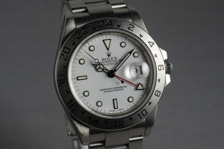 2000 Rolex Explorer II 16570 with White Dial