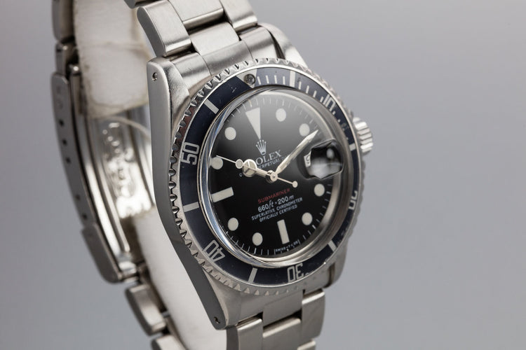1974 Rolex Red Submariner 1680 MK VI Dial with Box and Papers