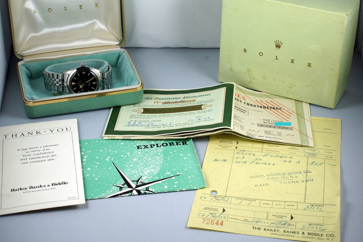 1963 Rolex Explorer 1 1016 Glossy Gilt Dial with Box and Papers