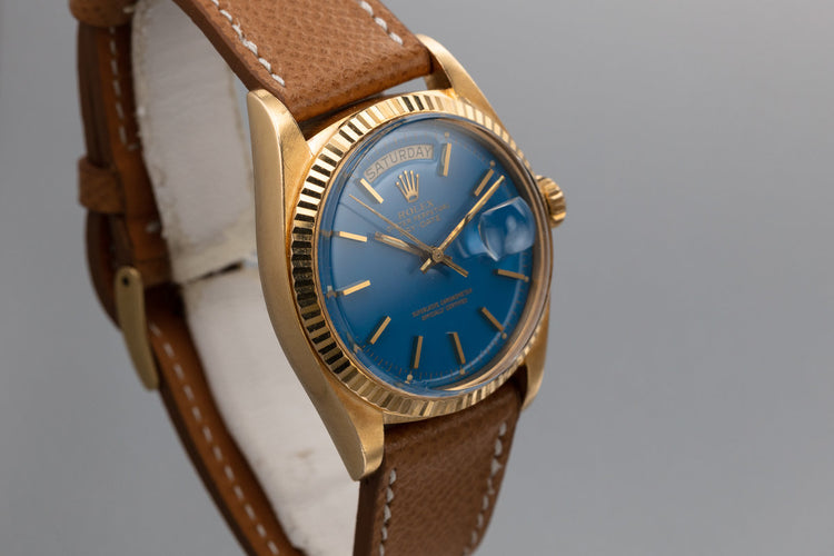 1972 Rolex 18K YG Day-Date 1803 with Blue Stella Dial