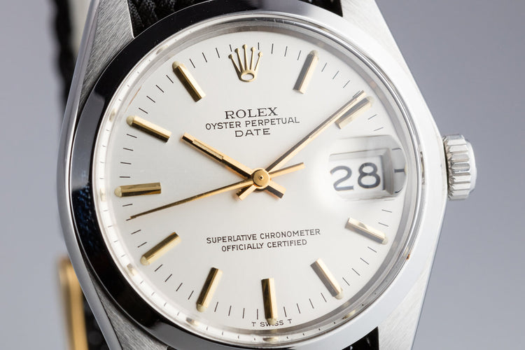 1978 Rolex Date 1500 Silver Dial with Gold Markers