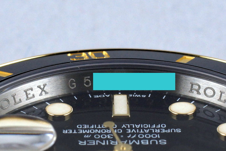 2012 Rolex Two Tone Submariner 116613 Black Dial