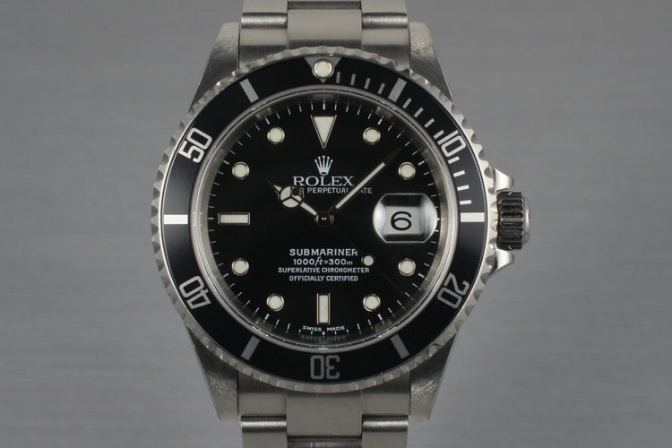 2002 Rolex Submariner 16610 with Box and Papers