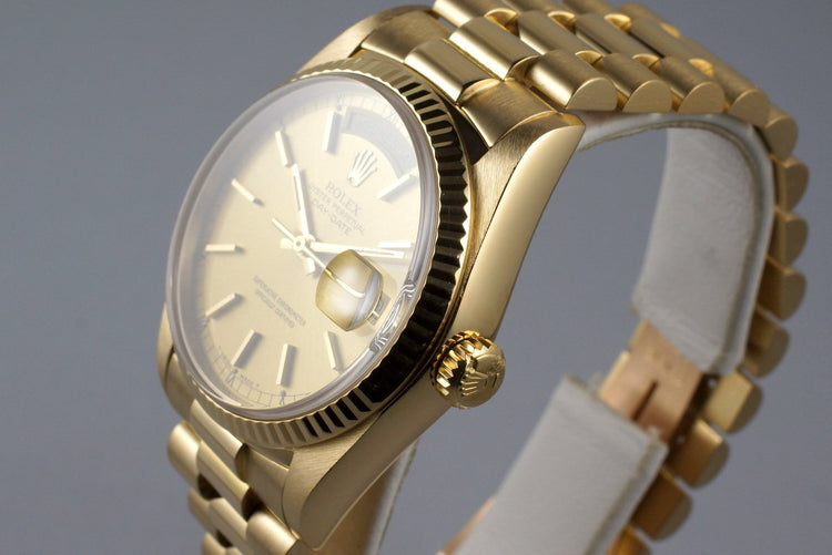 1985 Rolex YG Day Date 18038 with Papers