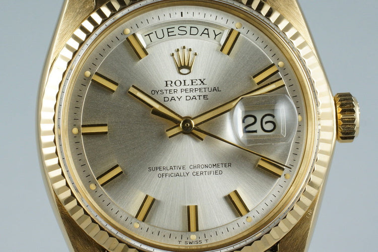 1970 Rolex YG Day-Date 1803 with Silver ‘Wide Boy’ Dial