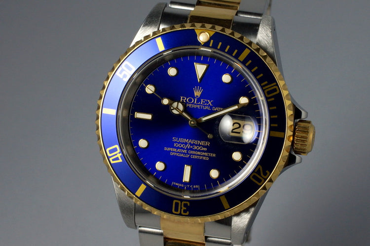 1995 Rolex Two Tone Blue Submariner 16613