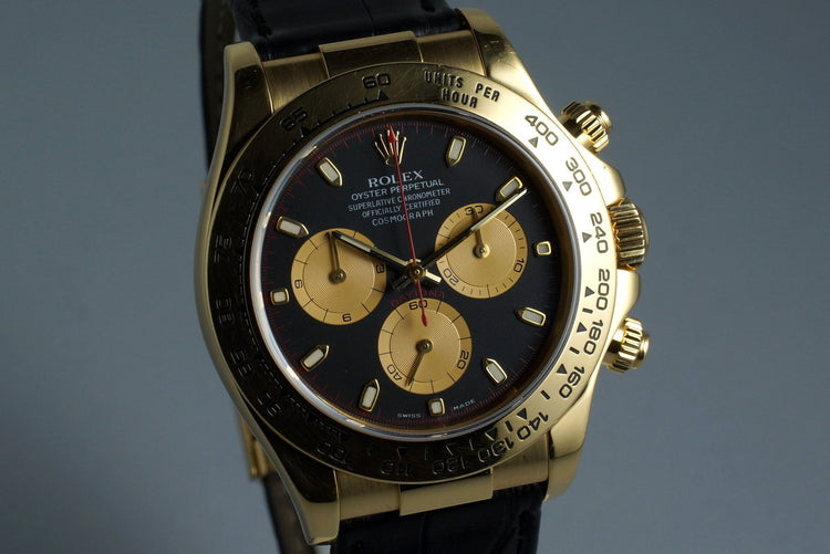 2001 Rolex 18K YG Daytona 116518 with Box & Receipt