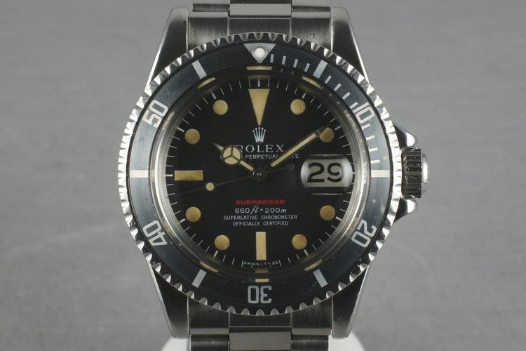 1970 Rolex Red Submariner 1680 with Box and Papers