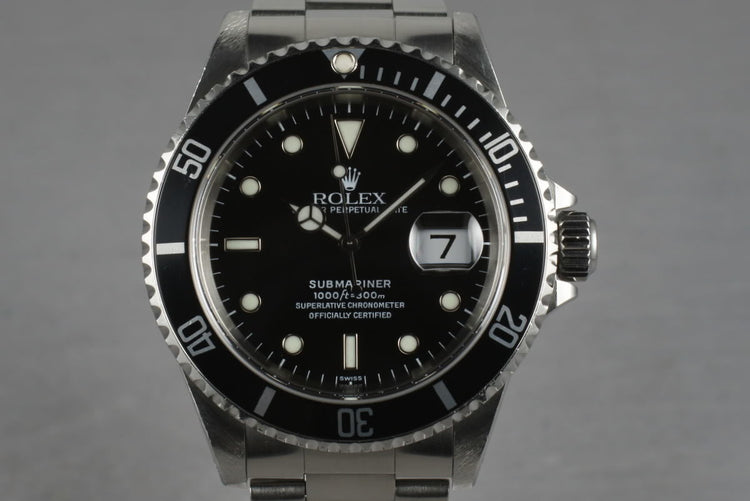 1997 Rolex Submariner 16610 Box and Papers