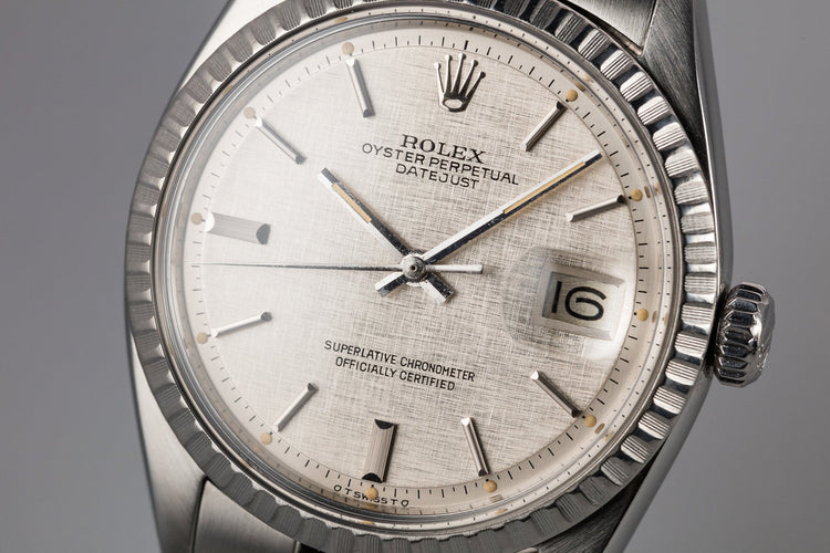 1966 Rolex DateJust 1603 Silver Linen Sigma Dial