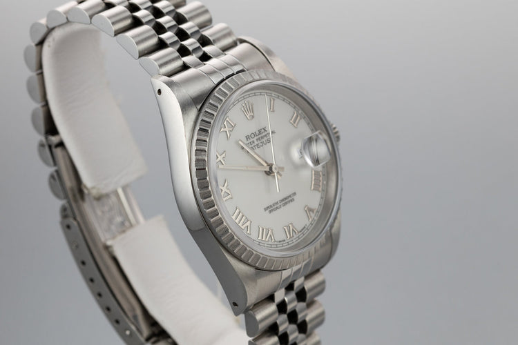 1991 Rolex DateJust 16220 With White Roman Numeral Dial