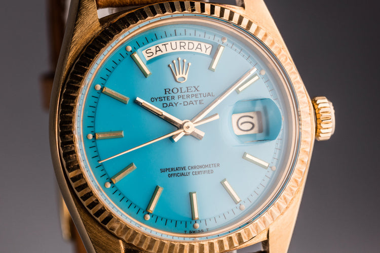 1971 Rolex 18K Day-Date 1803 with Blue Stella Dial