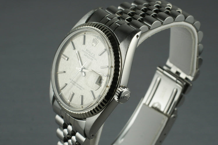 Vintage Rolex DateJust 1601 with Silver Linen Dial