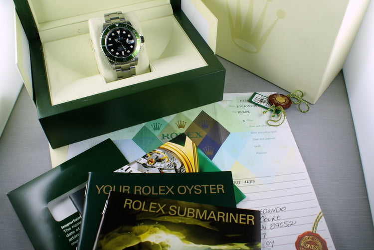 Rolex Green Submariner 16610 LV Mark 1 dial with Box and Papers
