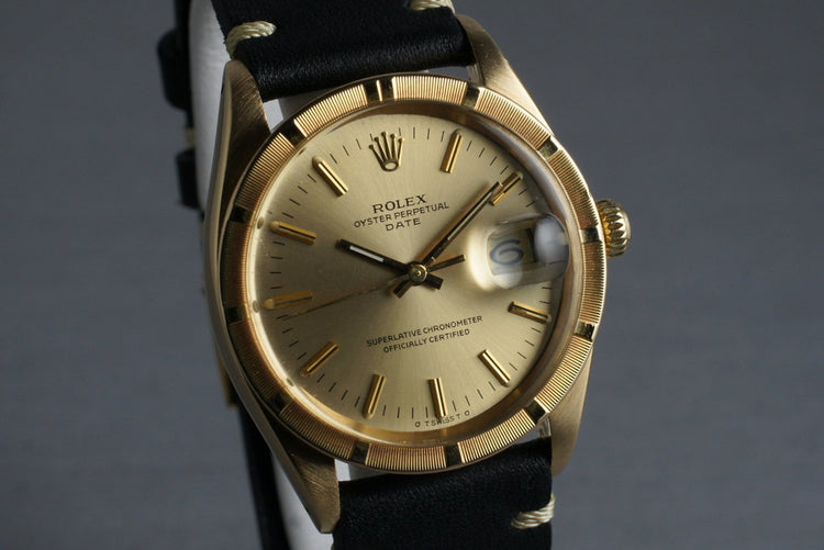 1977 Rolex 18K Date 1501 with Champagne Sigma Dial