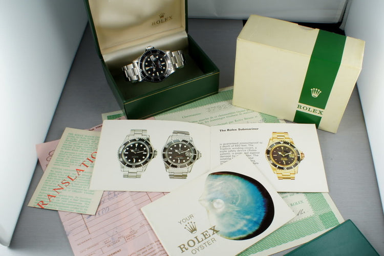 Rolex Red Submariner 1680 with Complete Box and Papers Set