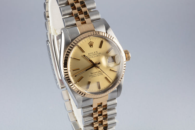 1984 Vintage Rolex Two-Tone DateJust 16013 With Gold "Tiffany & Co." Dial