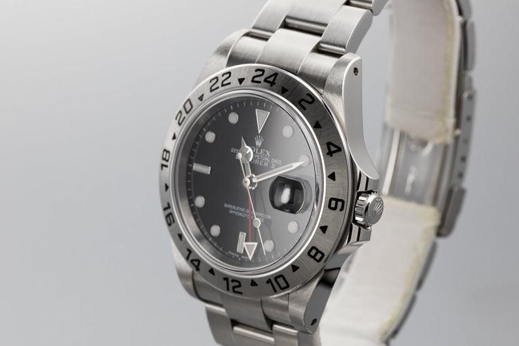 2001 Rolex Explorer II 16570 Black Dial with Box and Papers