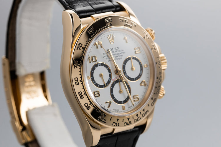 1995 Rolex YG Zenith Daytona 16518 White Dial with Box