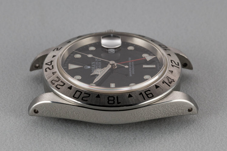 1999 Rolex Explorer II 16570 with "SWISS" Only Black Dial