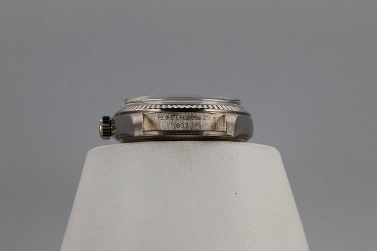 1972 Rolex 18K White Gold Day-Date 1803 with No Lume Silver Dial