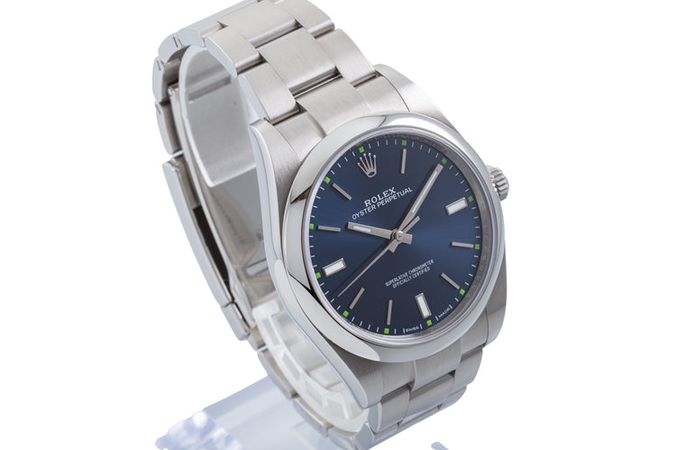 2019 Rolex Oyster Perpetual 114300 Blue dial Box and Card