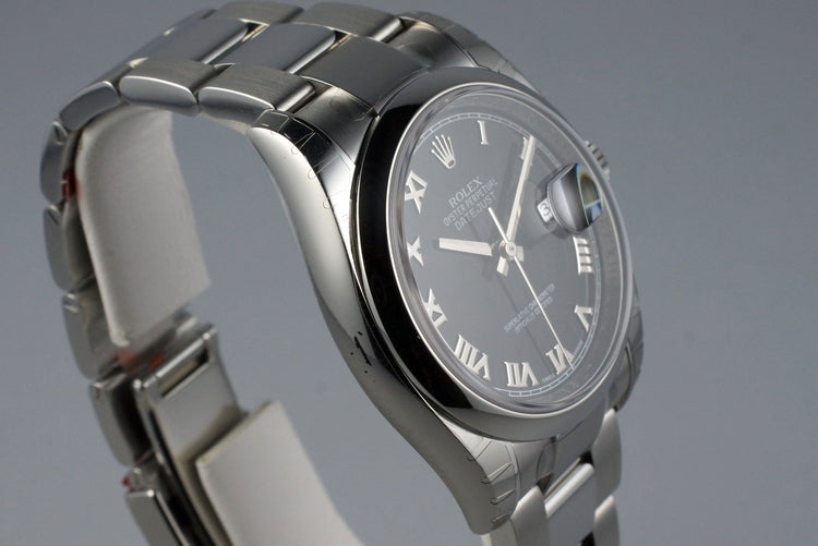 2015 Rolex Datejust 116200 Black Roman Numeral Dial MINT